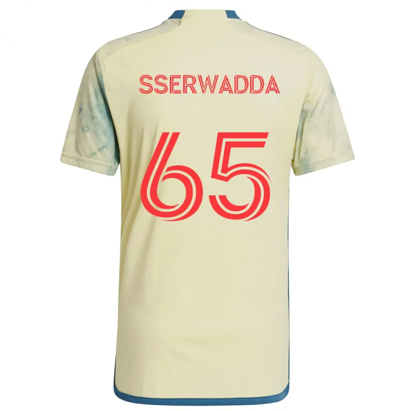 Danxen Kinderen Steven Sserwadda #65 Geel Rood Blauw Thuisshirt Thuistenue 2024/25 T-Shirt