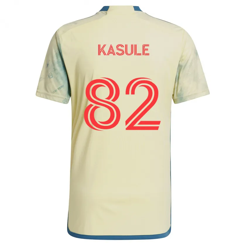 Danxen Kinderen Ibrahim Kasule #82 Geel Rood Blauw Thuisshirt Thuistenue 2024/25 T-Shirt