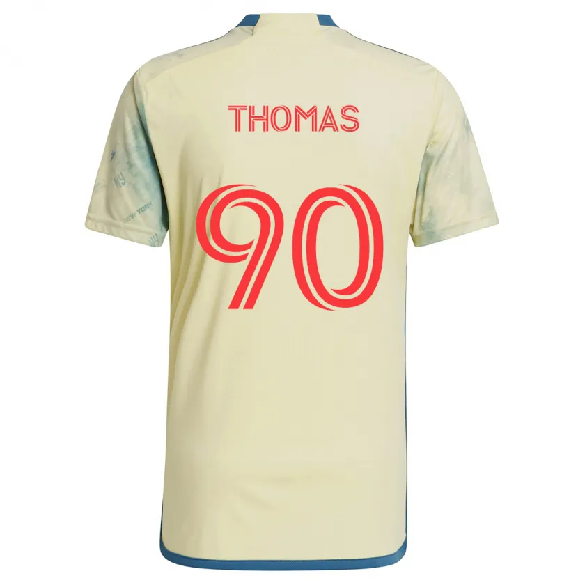 Danxen Kinderen Oladayo Thomas #90 Geel Rood Blauw Thuisshirt Thuistenue 2024/25 T-Shirt