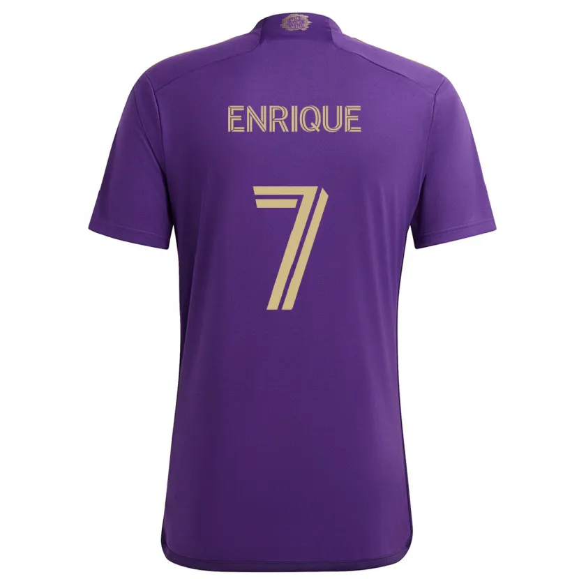 Danxen Kinderen Ramiro Enrique #7 Paars Geel Thuisshirt Thuistenue 2024/25 T-Shirt