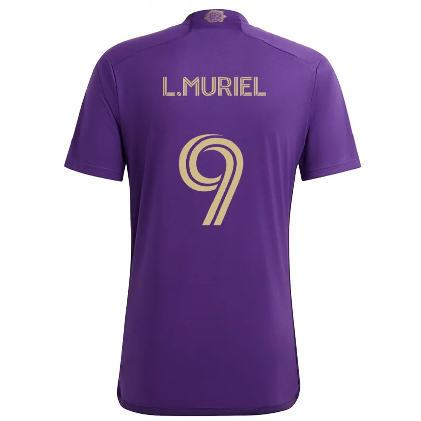 Danxen Kinderen Luis Muriel #9 Paars Geel Thuisshirt Thuistenue 2024/25 T-Shirt