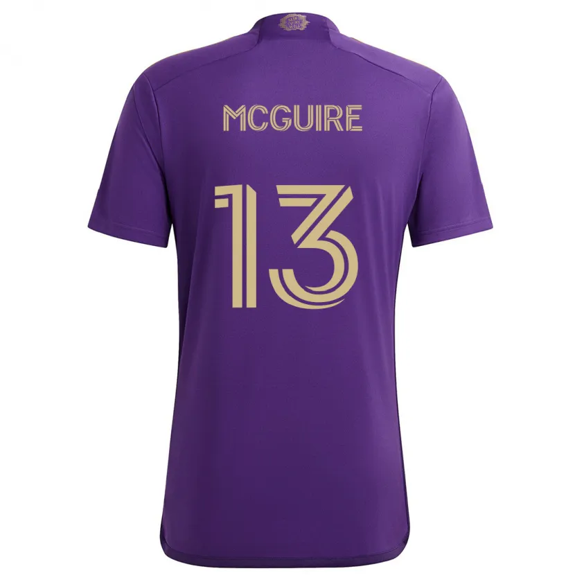 Danxen Kinderen Duncan Mcguire #13 Paars Geel Thuisshirt Thuistenue 2024/25 T-Shirt