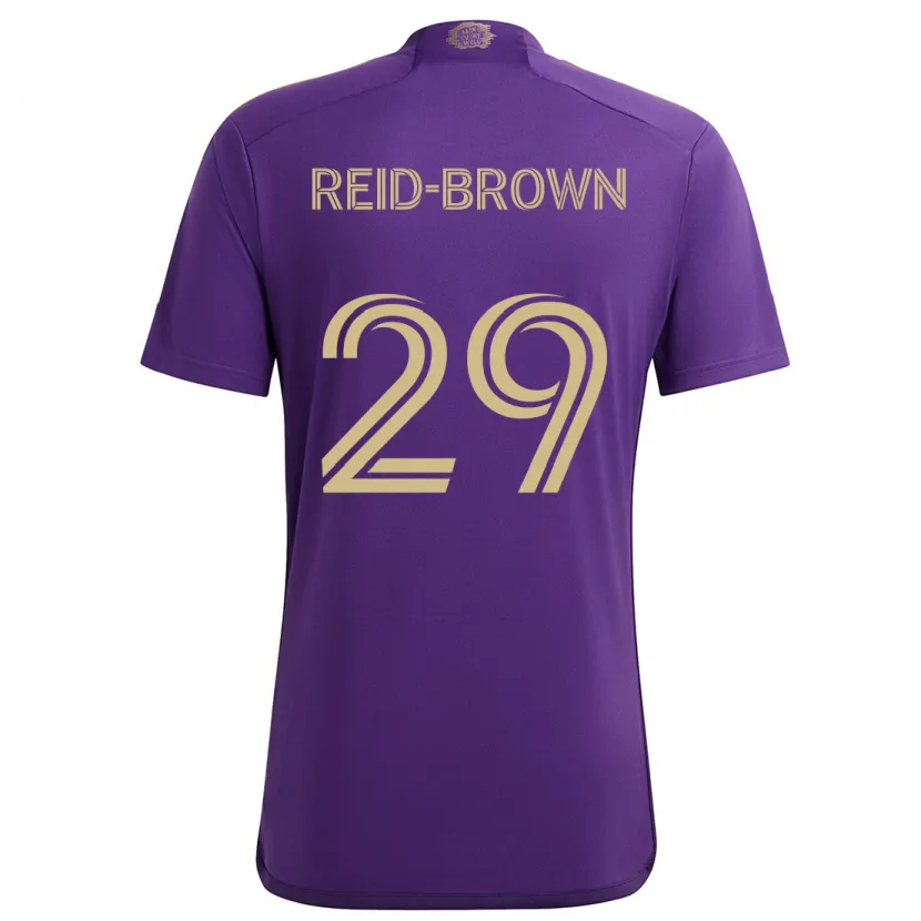 Danxen Kinderen Tahir Reid-Brown #29 Paars Geel Thuisshirt Thuistenue 2024/25 T-Shirt