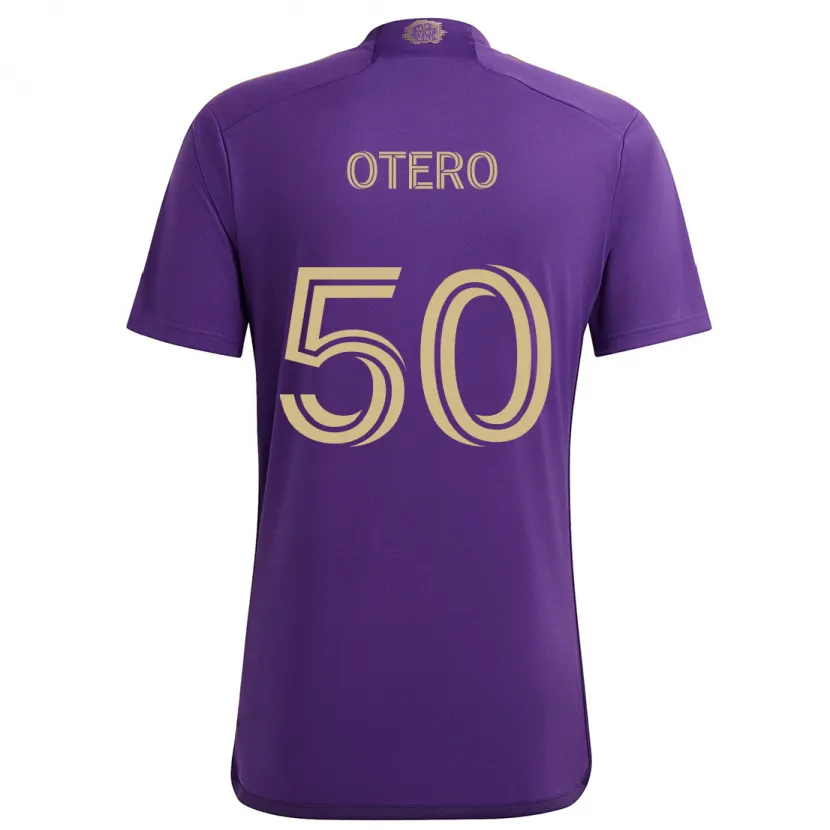 Danxen Kinderen Javier Otero #50 Paars Geel Thuisshirt Thuistenue 2024/25 T-Shirt