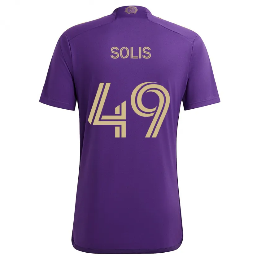 Danxen Kinderen Jhon Solís #49 Paars Geel Thuisshirt Thuistenue 2024/25 T-Shirt