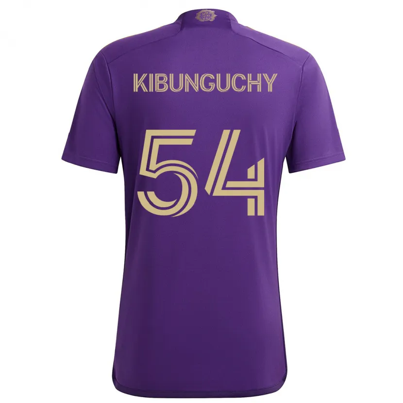 Danxen Kinderen Nabi Kibunguchy #54 Paars Geel Thuisshirt Thuistenue 2024/25 T-Shirt