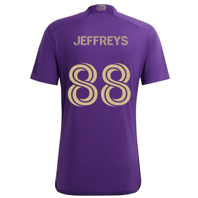 Danxen Kinderen Tj Jeffreys #88 Paars Geel Thuisshirt Thuistenue 2024/25 T-Shirt