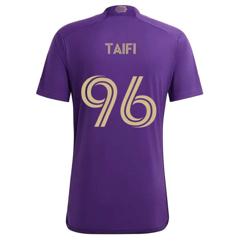 Danxen Kinderen Zakaria Taifi #96 Paars Geel Thuisshirt Thuistenue 2024/25 T-Shirt