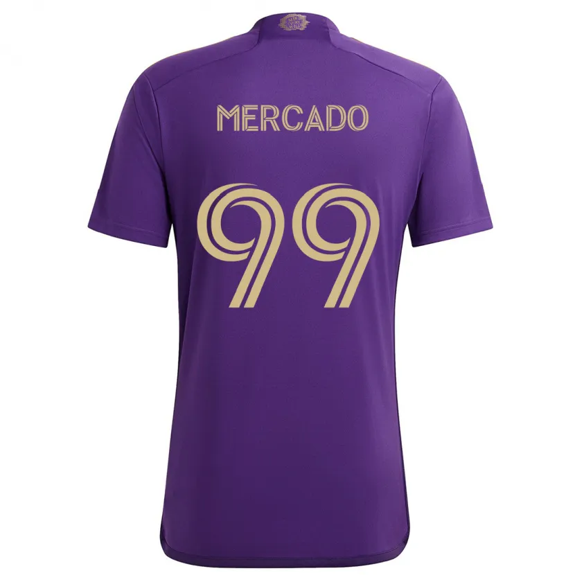 Danxen Kinderen Carlos Mercado #99 Paars Geel Thuisshirt Thuistenue 2024/25 T-Shirt