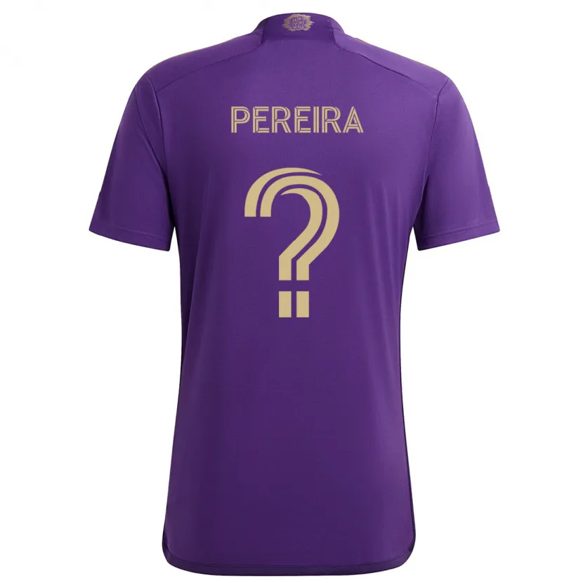 Danxen Kinderen Dominic Pereira #0 Paars Geel Thuisshirt Thuistenue 2024/25 T-Shirt