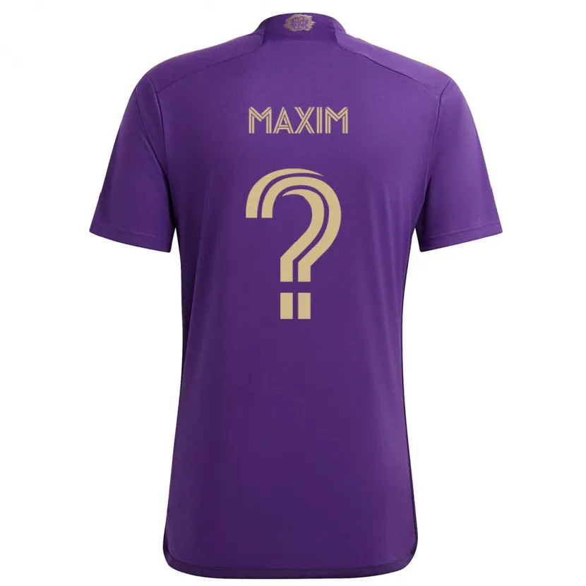 Danxen Kinderen Luca Maxim #0 Paars Geel Thuisshirt Thuistenue 2024/25 T-Shirt