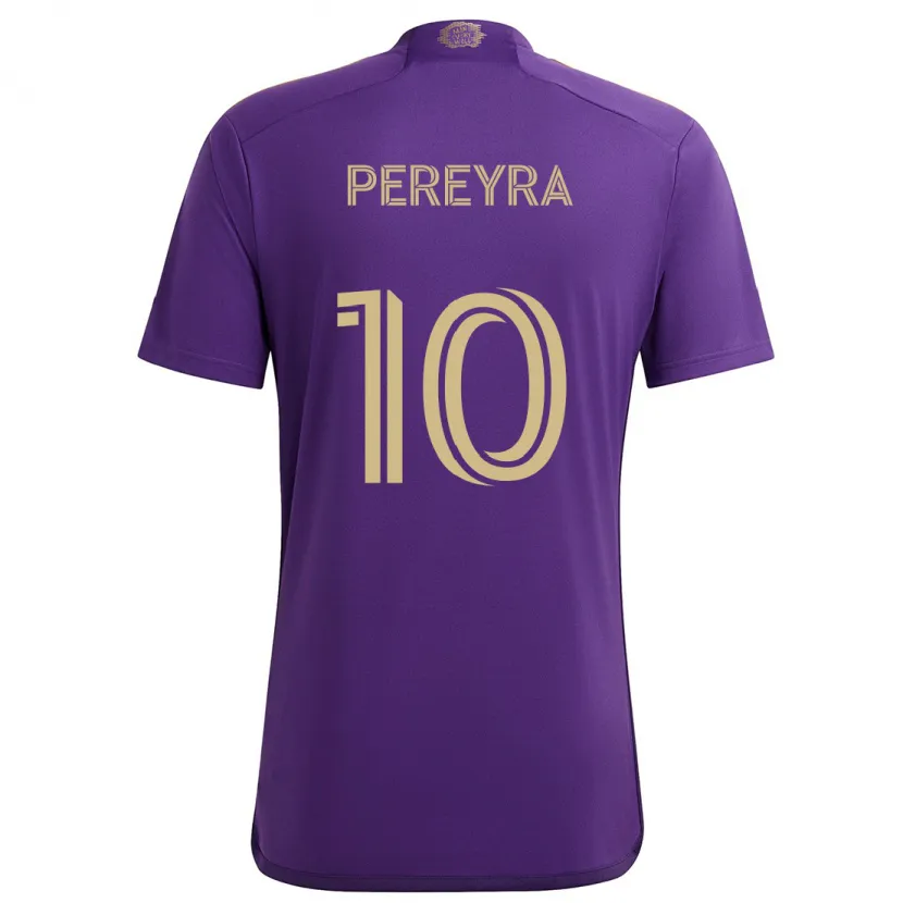 Danxen Kinderen Mauricio Pereyra #10 Paars Geel Thuisshirt Thuistenue 2024/25 T-Shirt