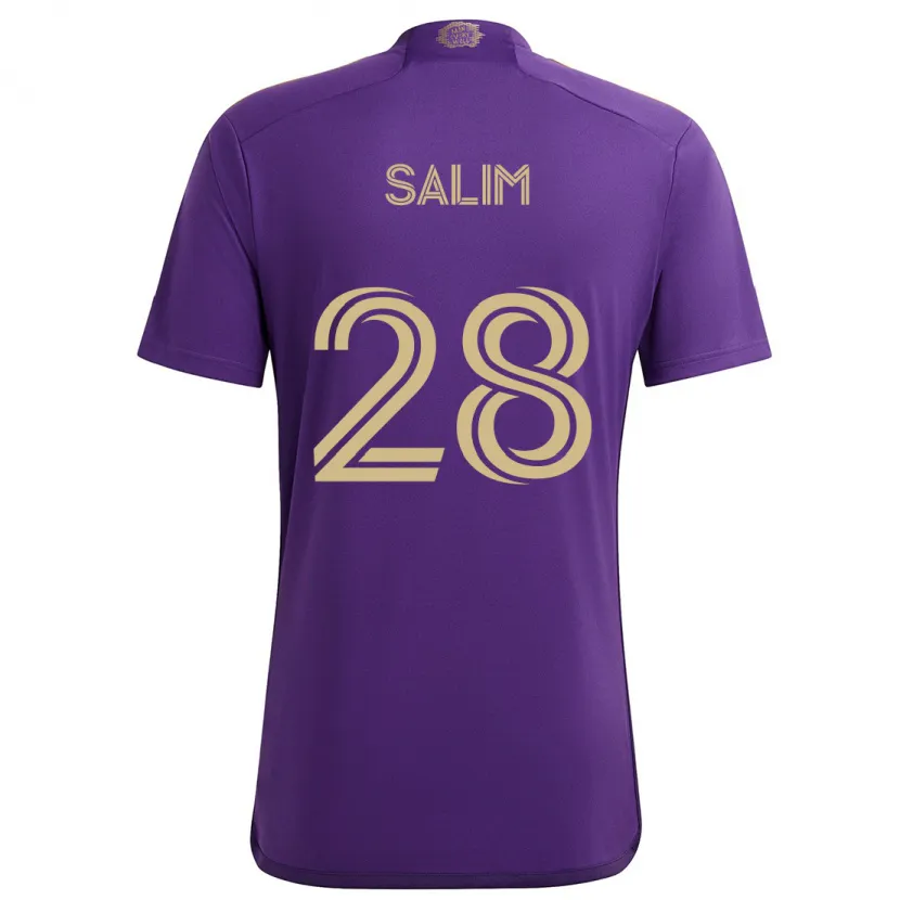 Danxen Kinderen Abdi Salim #28 Paars Geel Thuisshirt Thuistenue 2024/25 T-Shirt