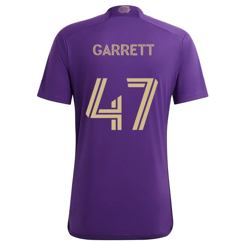 Danxen Kinderen Ian Garrett #47 Paars Geel Thuisshirt Thuistenue 2024/25 T-Shirt