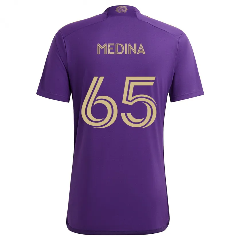 Danxen Kinderen Cristian Medina #65 Paars Geel Thuisshirt Thuistenue 2024/25 T-Shirt