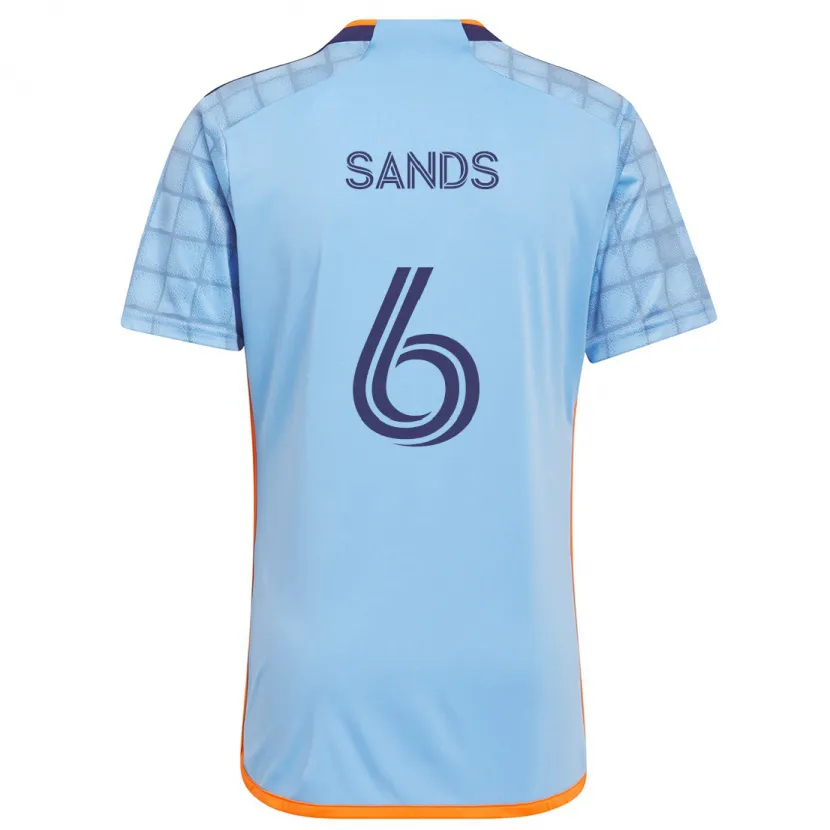 Danxen Kinderen James Sands #6 Blauw Oranje Thuisshirt Thuistenue 2024/25 T-Shirt