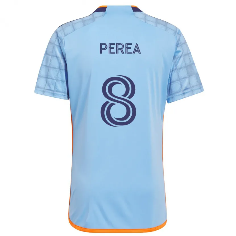 Danxen Kinderen Andrés Perea #8 Blauw Oranje Thuisshirt Thuistenue 2024/25 T-Shirt