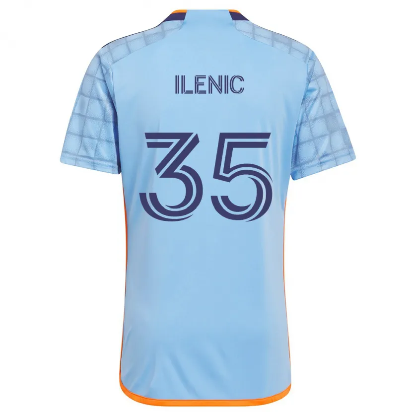 Danxen Kinderen Mitja Ilenic #35 Blauw Oranje Thuisshirt Thuistenue 2024/25 T-Shirt