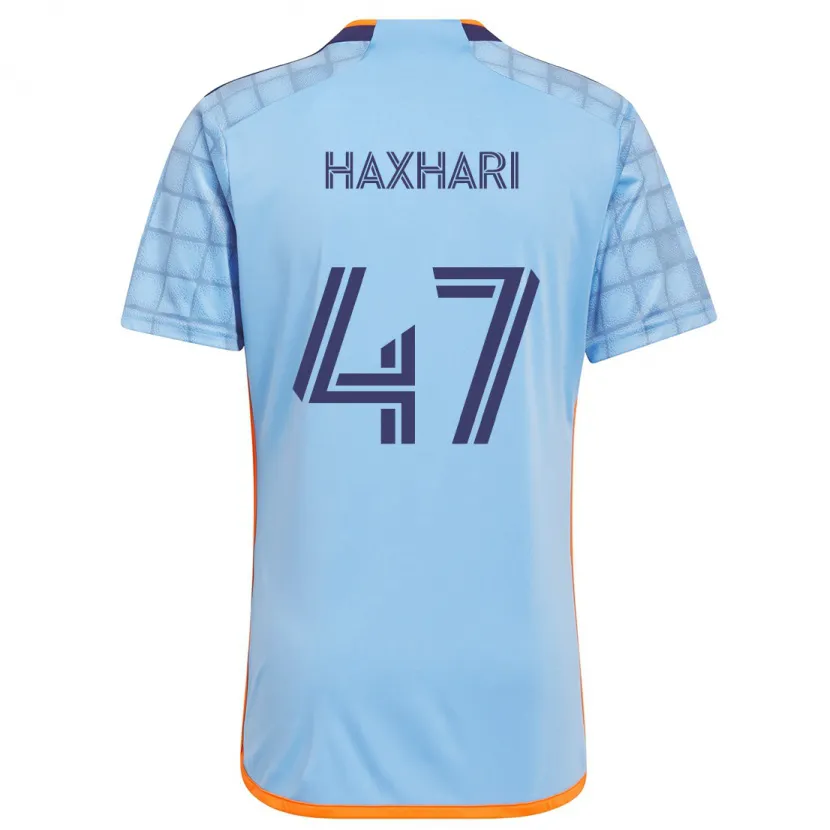 Danxen Kinderen Klevis Haxhari #47 Blauw Oranje Thuisshirt Thuistenue 2024/25 T-Shirt