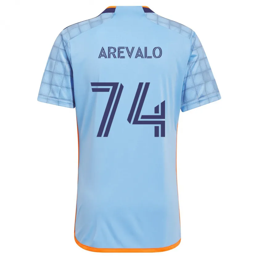 Danxen Kinderen Ronny Arévalo #74 Blauw Oranje Thuisshirt Thuistenue 2024/25 T-Shirt