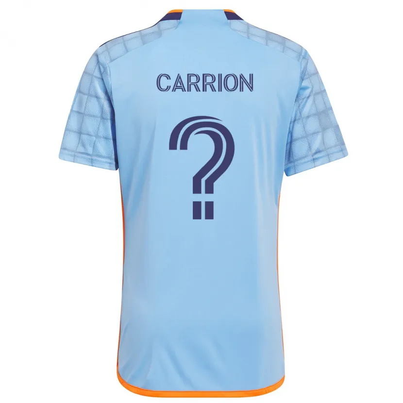 Danxen Kinderen Emanuel Carrion #0 Blauw Oranje Thuisshirt Thuistenue 2024/25 T-Shirt