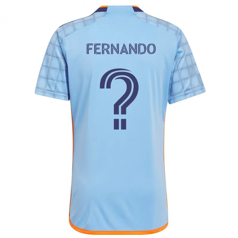 Danxen Kinderen Fernando España #0 Blauw Oranje Thuisshirt Thuistenue 2024/25 T-Shirt