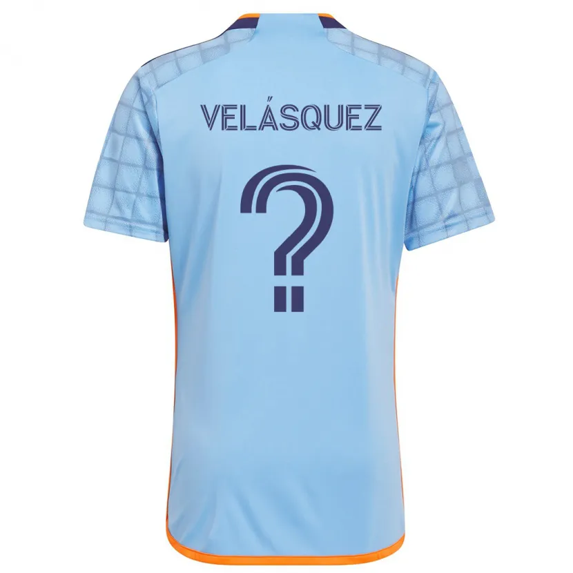 Danxen Kinderen Aidan Velásquez #0 Blauw Oranje Thuisshirt Thuistenue 2024/25 T-Shirt