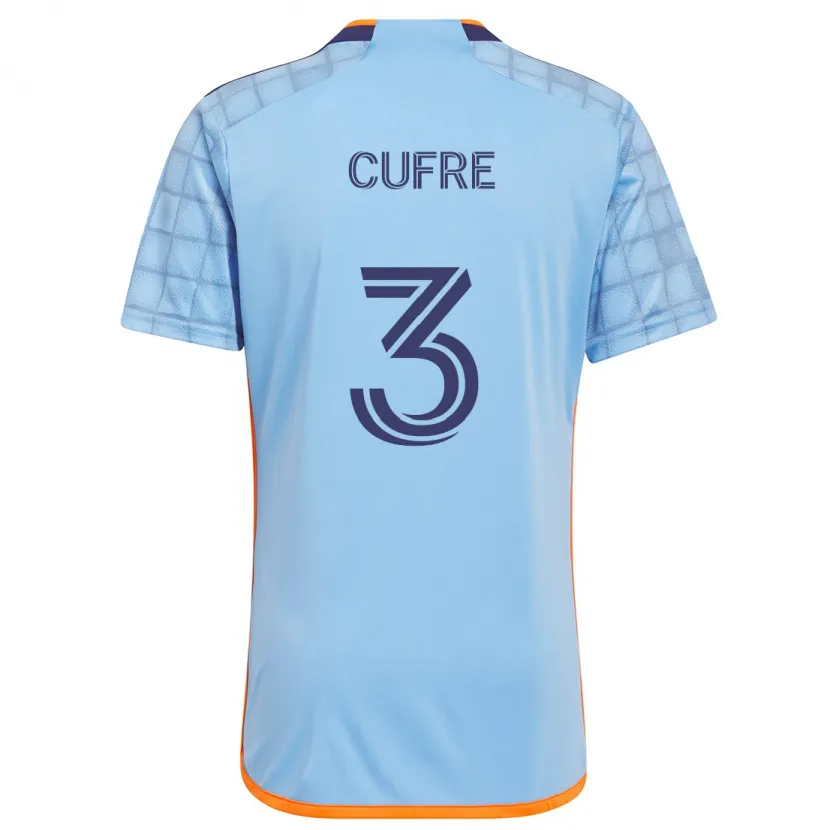 Danxen Kinderen Braian Cufré #3 Blauw Oranje Thuisshirt Thuistenue 2024/25 T-Shirt