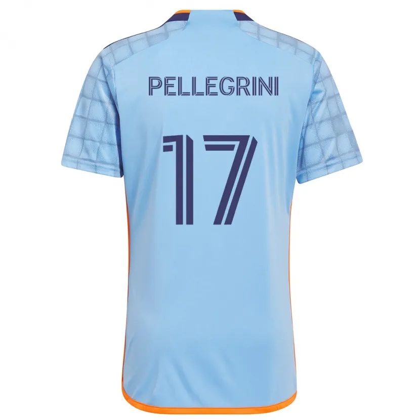 Danxen Kinderen Matías Pellegrini #17 Blauw Oranje Thuisshirt Thuistenue 2024/25 T-Shirt