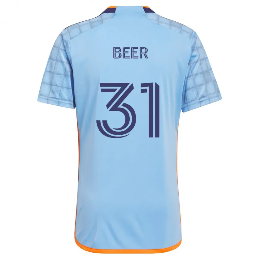 Danxen Kinderen Jack Beer #31 Blauw Oranje Thuisshirt Thuistenue 2024/25 T-Shirt