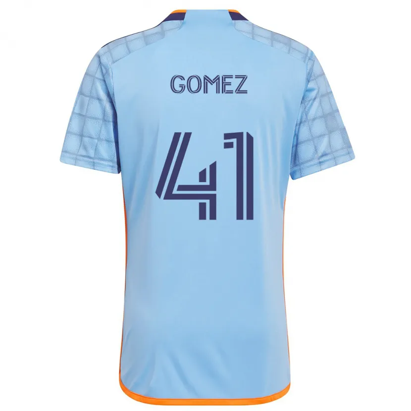 Danxen Kinderen Julián Gómez #41 Blauw Oranje Thuisshirt Thuistenue 2024/25 T-Shirt