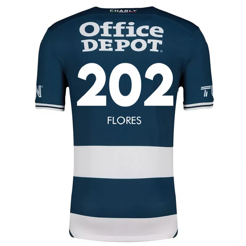 Danxen Kinderen Luis Flores #202 Blauw Wit Thuisshirt Thuistenue 2024/25 T-Shirt