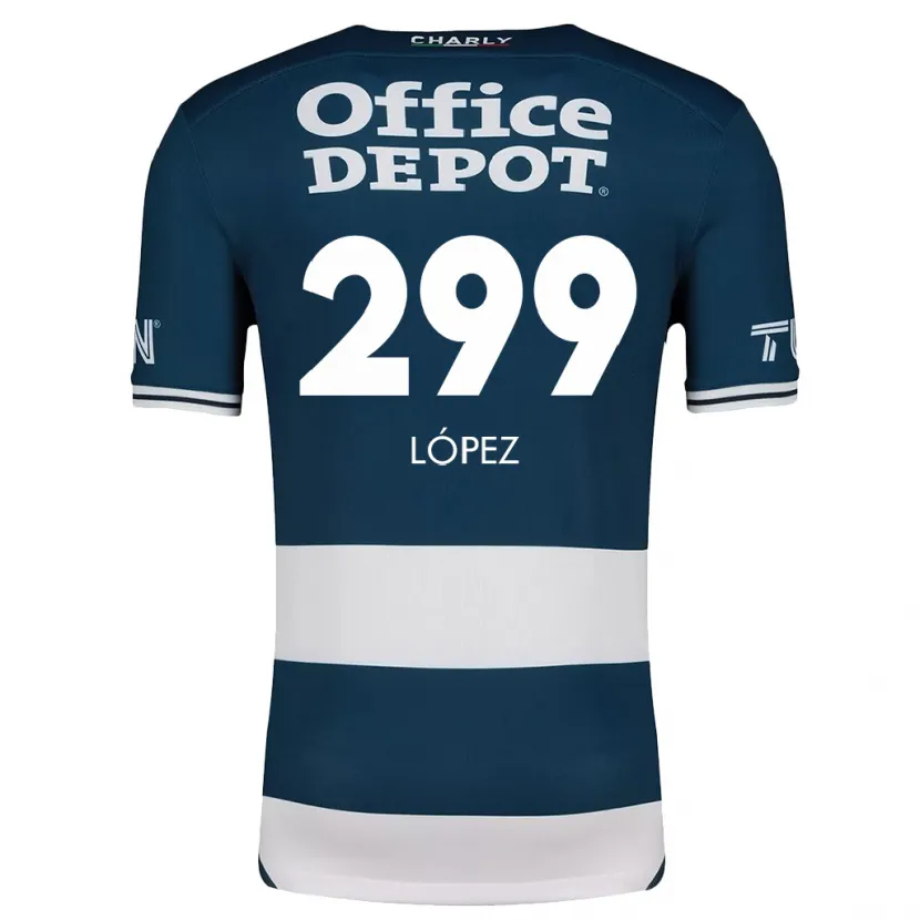 Danxen Kinderen Santiago López #299 Blauw Wit Thuisshirt Thuistenue 2024/25 T-Shirt