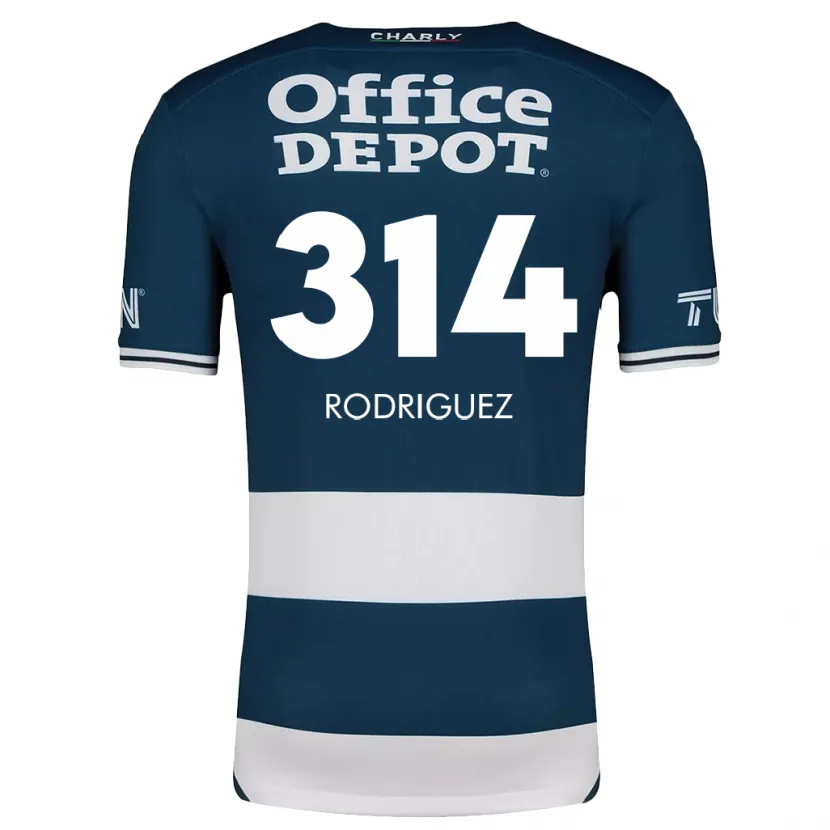 Danxen Kinderen Alan Rodríguez #314 Blauw Wit Thuisshirt Thuistenue 2024/25 T-Shirt