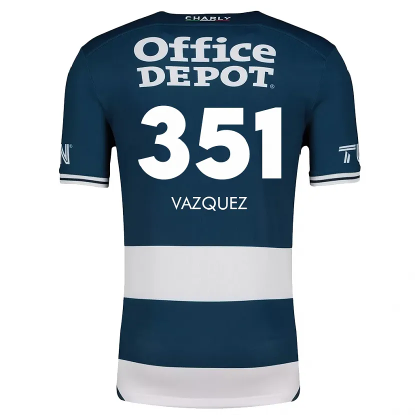 Danxen Kinderen Maximo Vázquez #351 Blauw Wit Thuisshirt Thuistenue 2024/25 T-Shirt