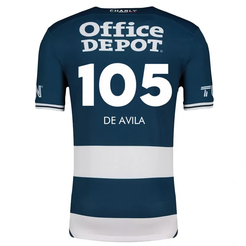 Danxen Kinderen José De Ávila #105 Blauw Wit Thuisshirt Thuistenue 2024/25 T-Shirt