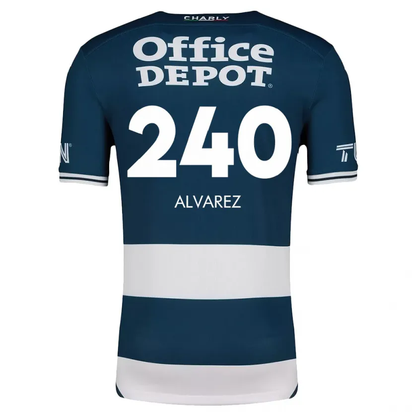 Danxen Kinderen Gael Álvarez #240 Blauw Wit Thuisshirt Thuistenue 2024/25 T-Shirt