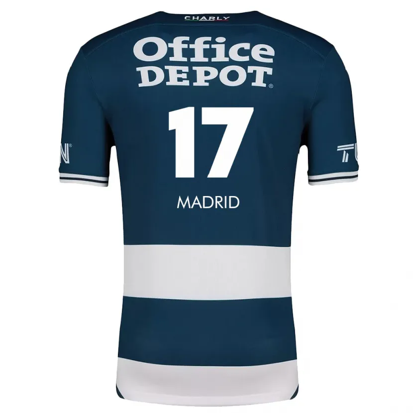 Danxen Kinderen Yanín Madrid #17 Blauw Wit Thuisshirt Thuistenue 2024/25 T-Shirt