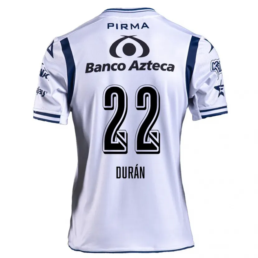 Danxen Kinderen Rafael Durán #22 Wit Marineblauw Thuisshirt Thuistenue 2024/25 T-Shirt