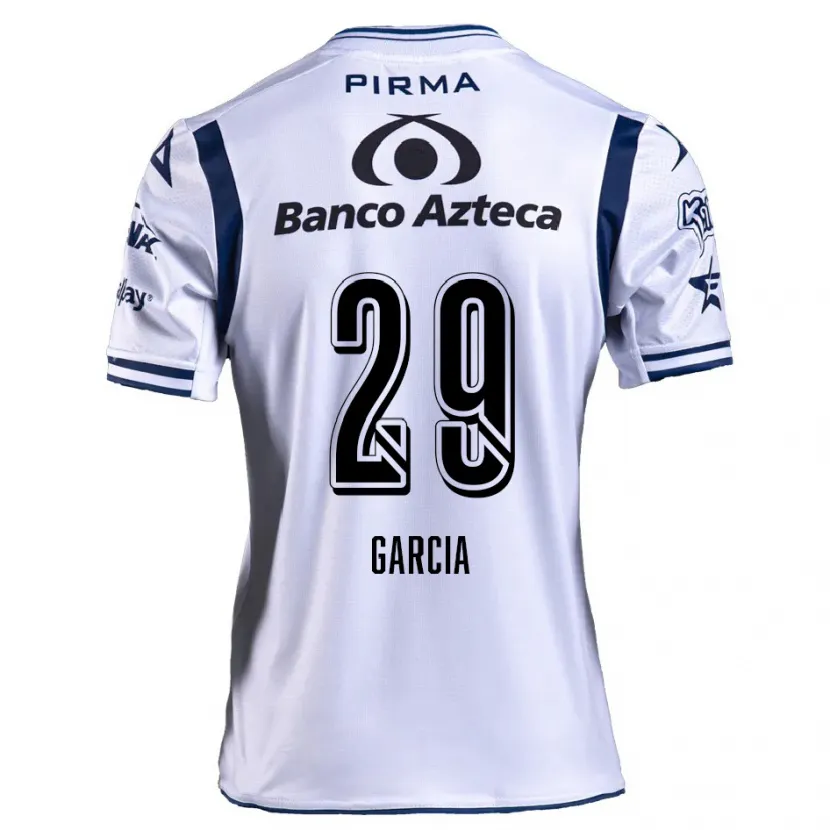 Danxen Kinderen Emiliano García #29 Wit Marineblauw Thuisshirt Thuistenue 2024/25 T-Shirt