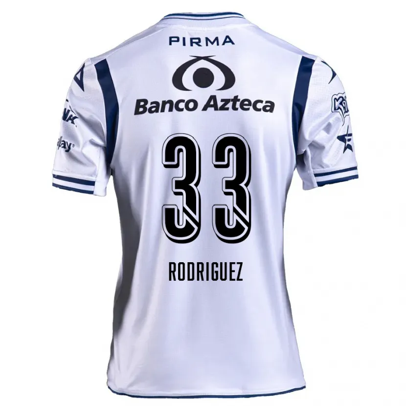 Danxen Kinderen Jorge Rodríguez #33 Wit Marineblauw Thuisshirt Thuistenue 2024/25 T-Shirt