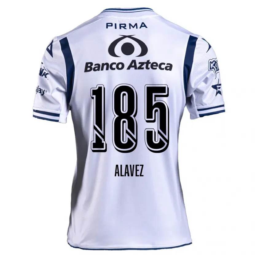 Danxen Kinderen Brian Alavez #185 Wit Marineblauw Thuisshirt Thuistenue 2024/25 T-Shirt