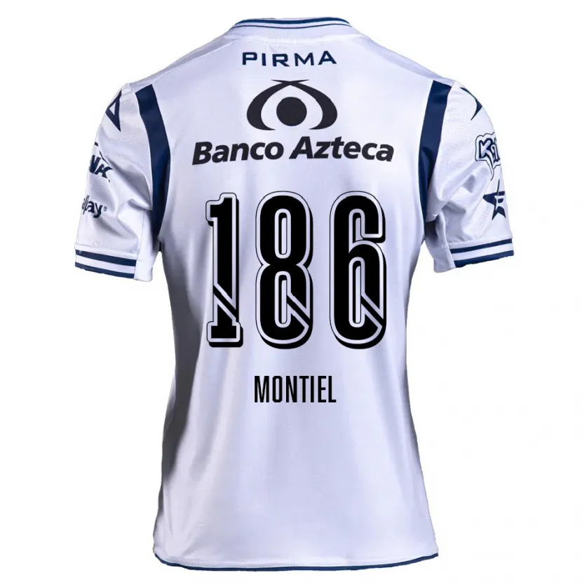 Danxen Kinderen Santiago Montiel #186 Wit Marineblauw Thuisshirt Thuistenue 2024/25 T-Shirt