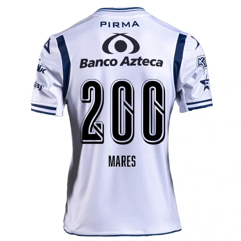 Danxen Kinderen Cristian Mares #200 Wit Marineblauw Thuisshirt Thuistenue 2024/25 T-Shirt