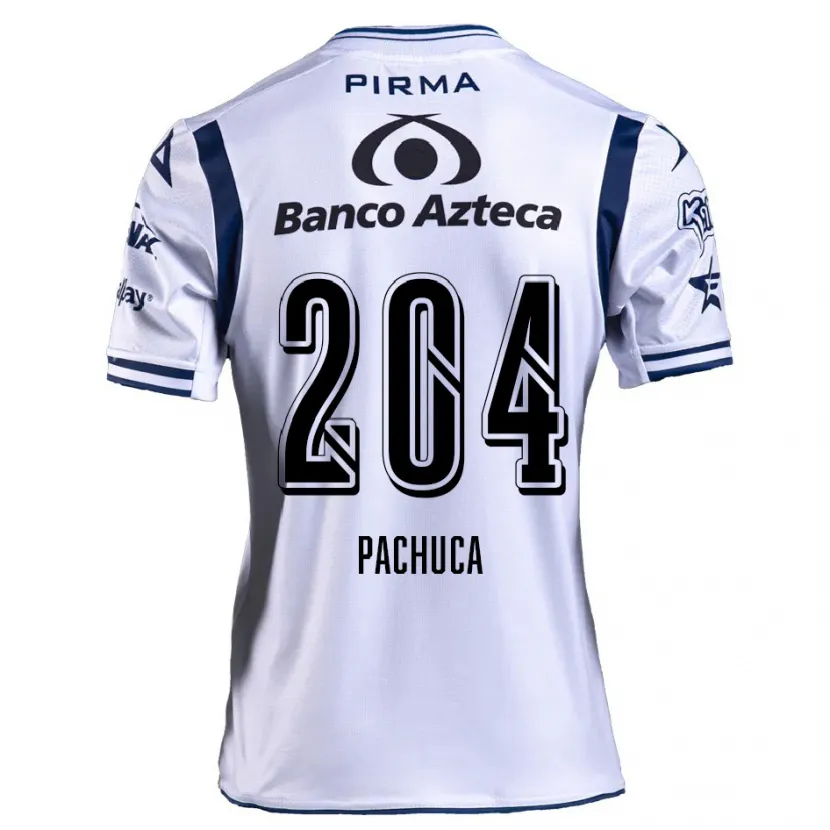 Danxen Kinderen José Pachuca #204 Wit Marineblauw Thuisshirt Thuistenue 2024/25 T-Shirt