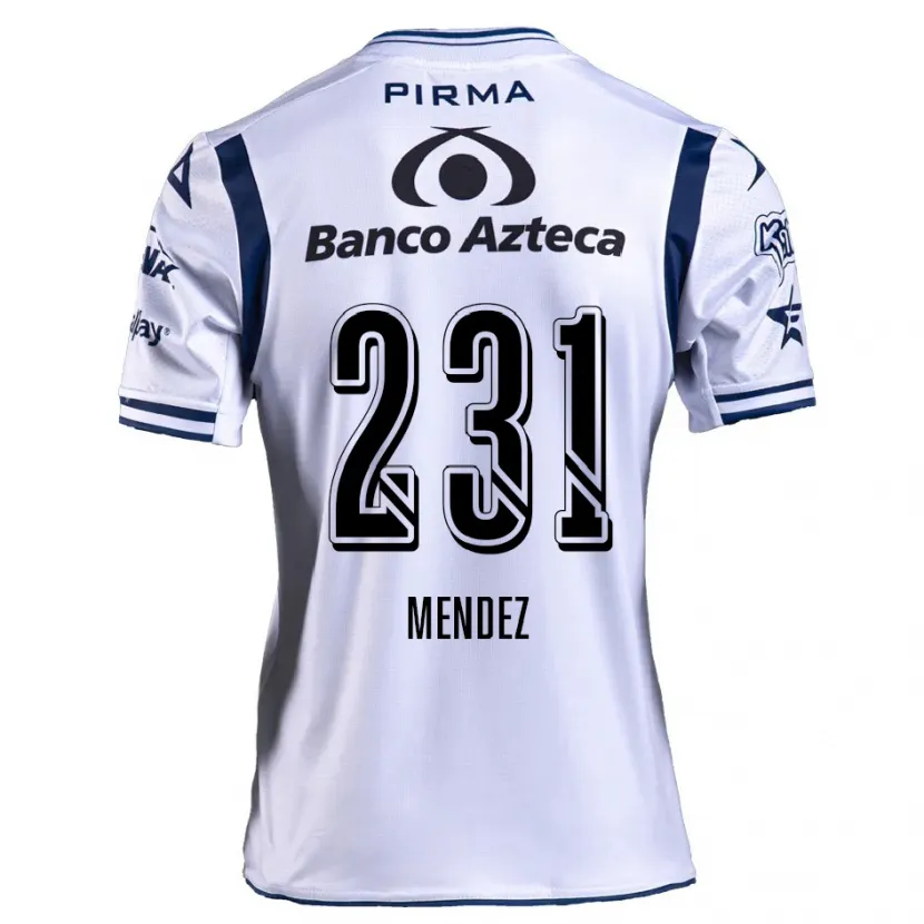 Danxen Kinderen Alejandro Méndez #231 Wit Marineblauw Thuisshirt Thuistenue 2024/25 T-Shirt