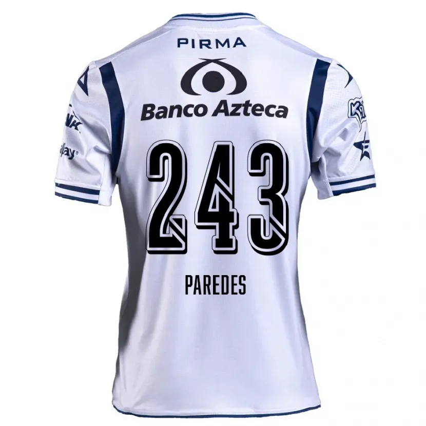 Danxen Kinderen Iker Paredes #243 Wit Marineblauw Thuisshirt Thuistenue 2024/25 T-Shirt