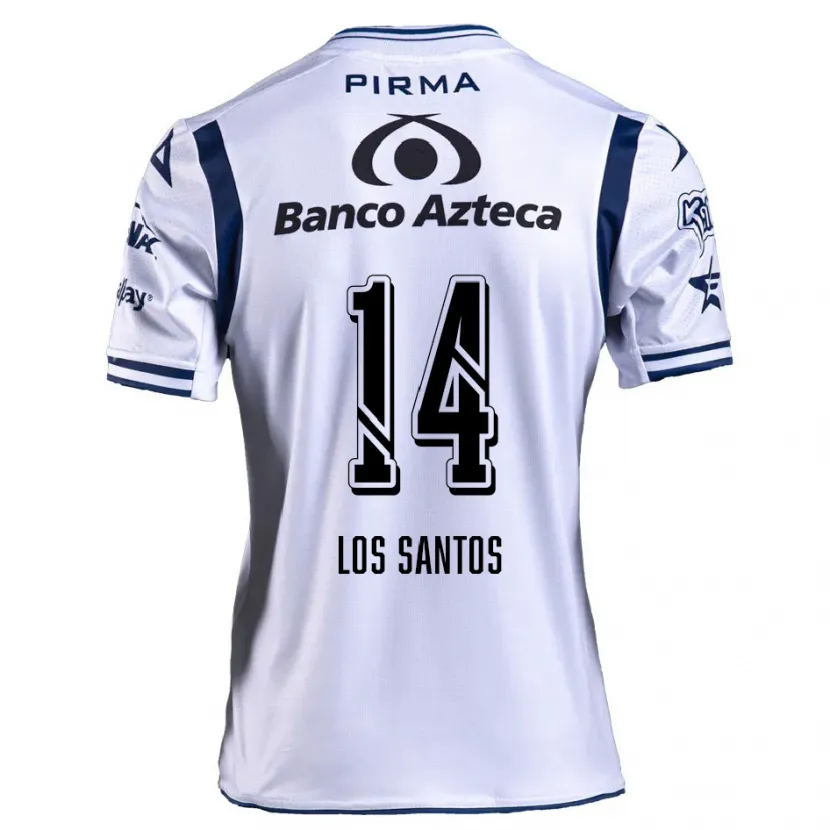 Danxen Kinderen Lucas De Los Santos #14 Wit Marineblauw Thuisshirt Thuistenue 2024/25 T-Shirt