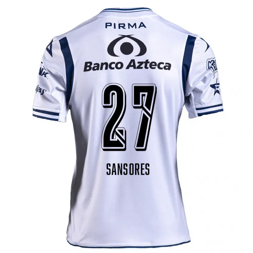 Danxen Kinderen Miguel Sansores #27 Wit Marineblauw Thuisshirt Thuistenue 2024/25 T-Shirt