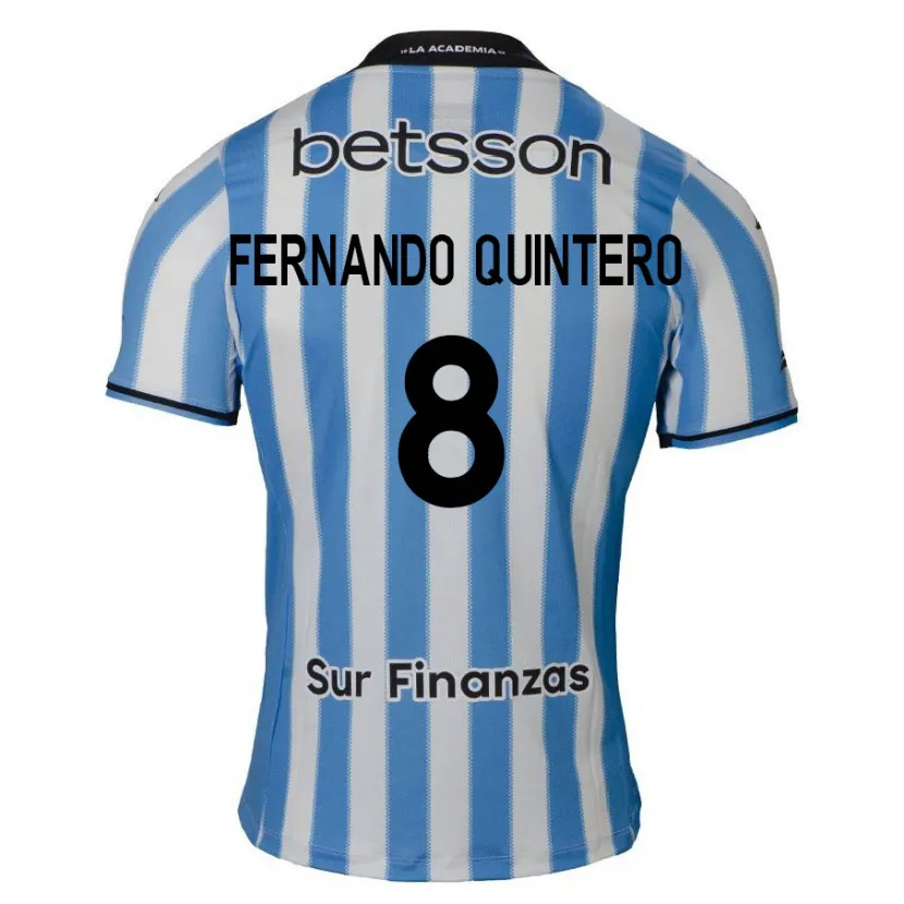 Danxen Kinderen Juan Fernando Quintero #8 Blauw Wit Zwart Thuisshirt Thuistenue 2024/25 T-Shirt